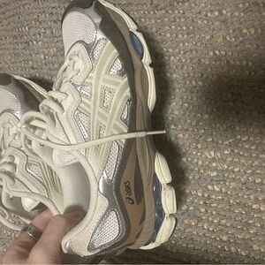 ASICS Cream and White Athletic Sneakers